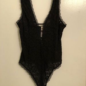 Free people black lace onesie